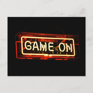 Game On Neon Sign Sports Gaming Gamer Postcard