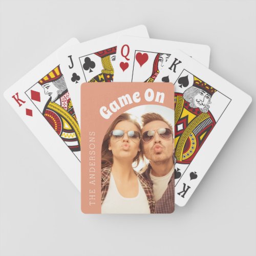 Game On Photo Family Game Night Retro Playing Cards