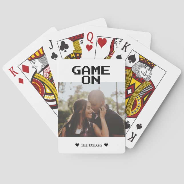Game On Photo Personalized Poker Cards (Back)