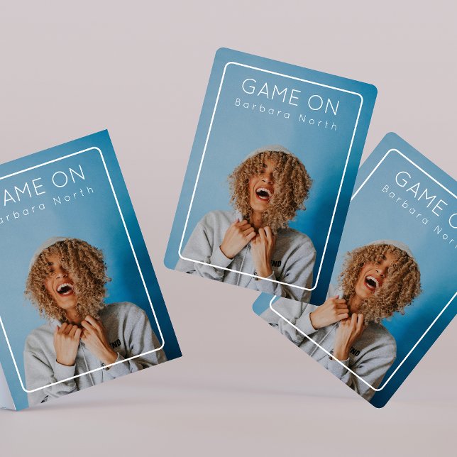 Game On Photo Typhography Modern Family Poker Cards (Creator Uploaded)