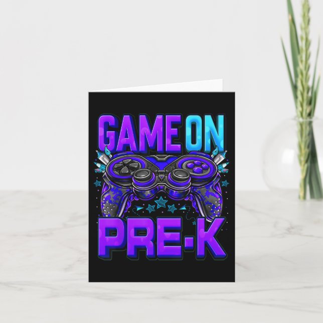Game On Pre-k Shirt Back To School Pre-k Level Unl Card (Front)