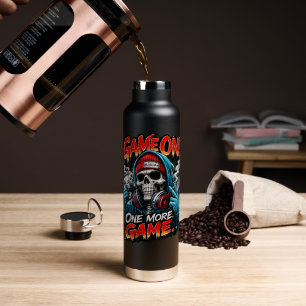 Game On Skull Gamer Water Bottle Streetwear Gami