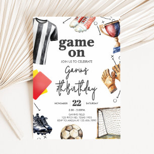 Game On Soccer Birthday Invitation