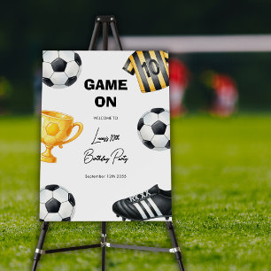 Game On Soccer Football Birthday Welcome Sign