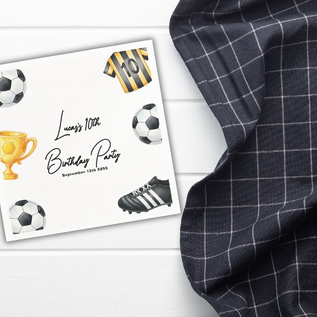 Game On Soccer Sport Football Birthday Party Napkins (Creator Uploaded)