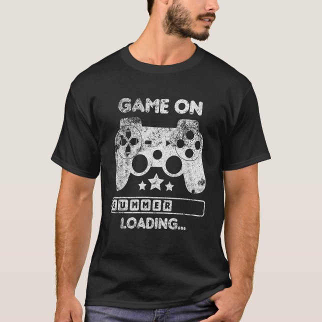 Game On Summer Loading Last Day Of School Video Ga T-Shirt (Front)