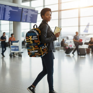 Game On the Go: Basketball Accessory Colorful Text Printed Backpack