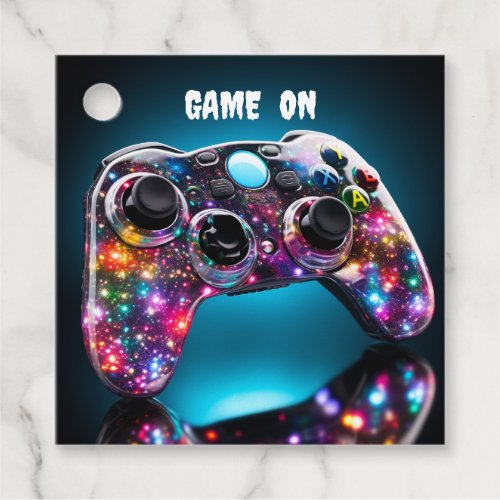Game On Vibrant Remote  Favor Tags