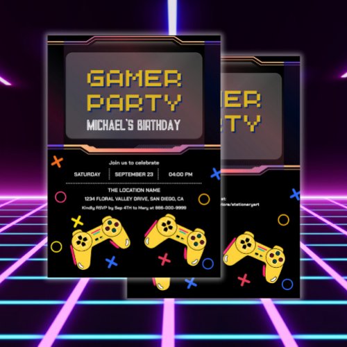 Game On Video Game Birthday Party Invitation