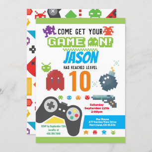 Game On Video Game Birthday Party Invitation
