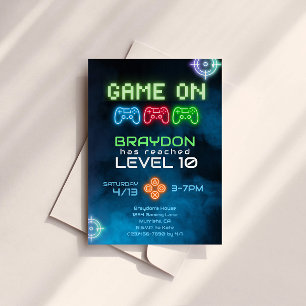 Game On Video Game Invitation