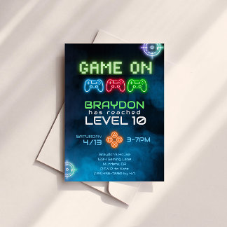 Game On Video Game Invitation