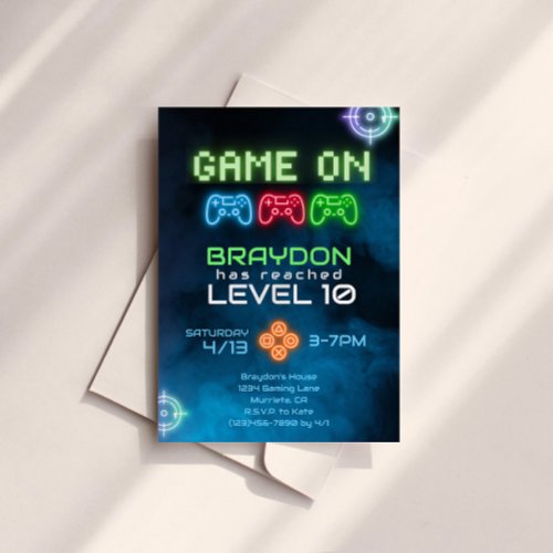 Game On Video Game Invitation