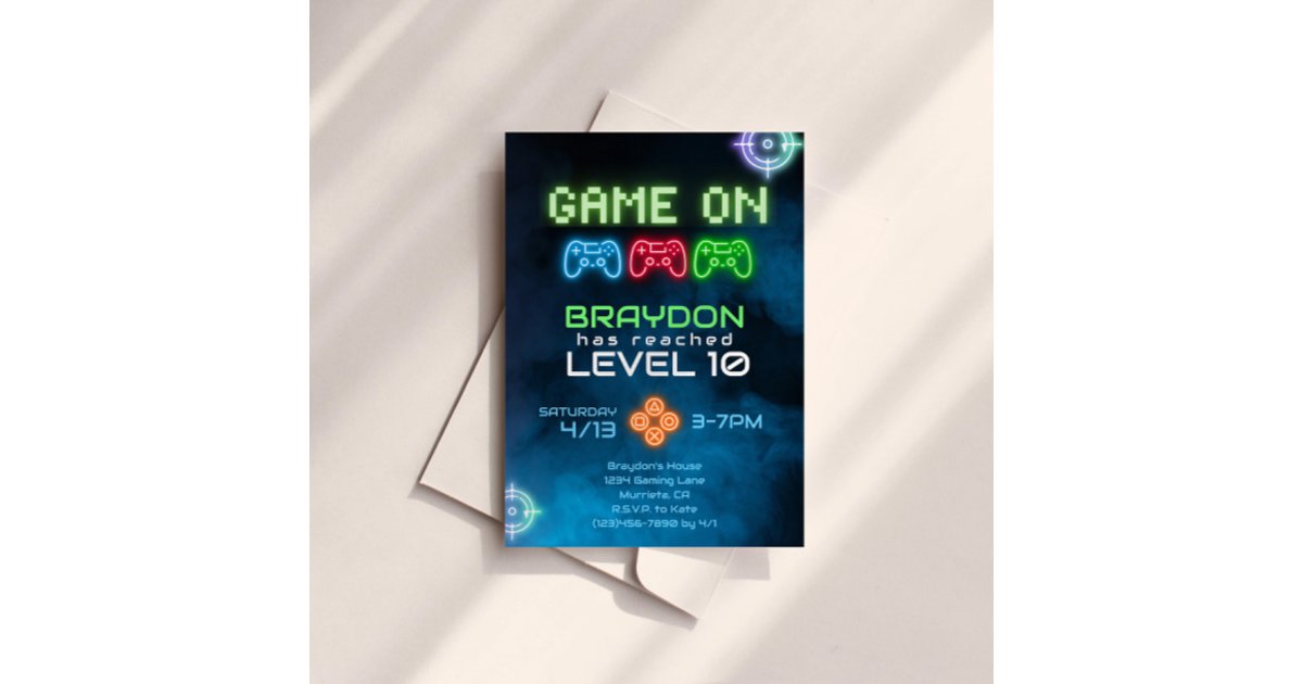 Game On Video Game Invitation | Zazzle