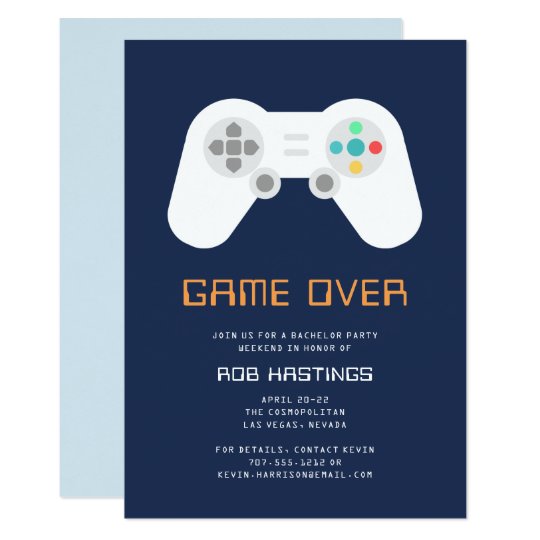 Game Over | Bachelor Party Invitation | Zazzle.com