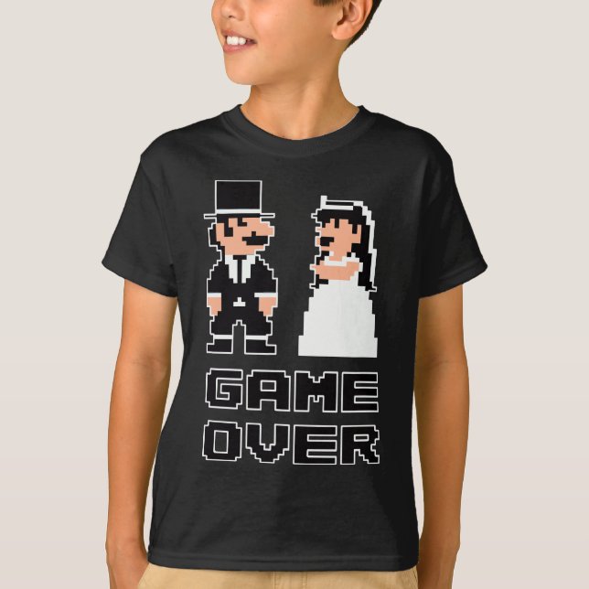 Game Over Bachelor Party Wedding Groomsman Humor G T-Shirt (Front)