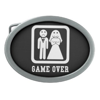 Game Over | Bachelor Stag Party Gift (black/white) Belt Buckle by robby1982 at Zazzle