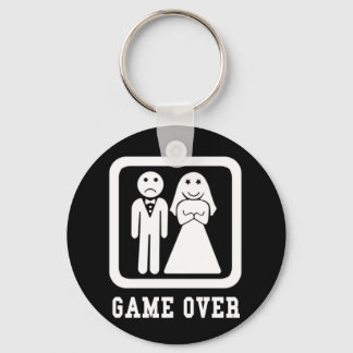 Game Over | Bachelor Stag Party Gift (Black/White) Keychain