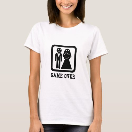 Game Over  Bachelor Stag Party Gift BlackWhite T_Shirt
