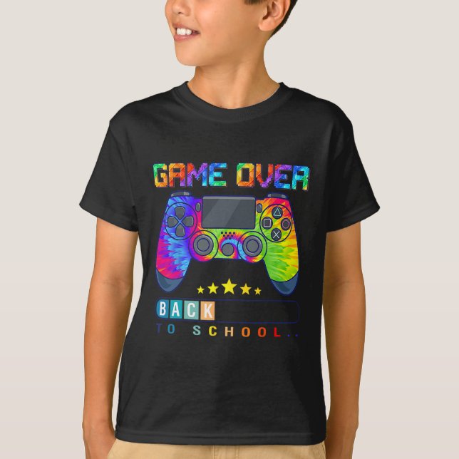 Game Over Back To School  Fun Kids First Day Schoo T-Shirt (Front)