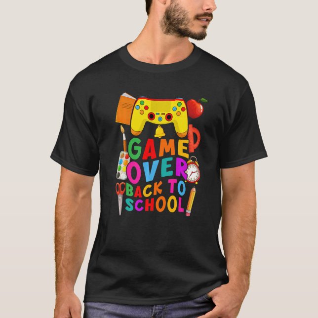 Game Over Back To School Gamer Controller 1st Day  T-Shirt (Front)