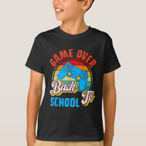 Game Over Back To School Retro Control Game T_Shirt