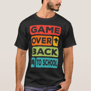 Game Over Back To School Sunset Student Game Contr T-Shirt
