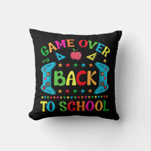Game over Back to school Throw Pillow