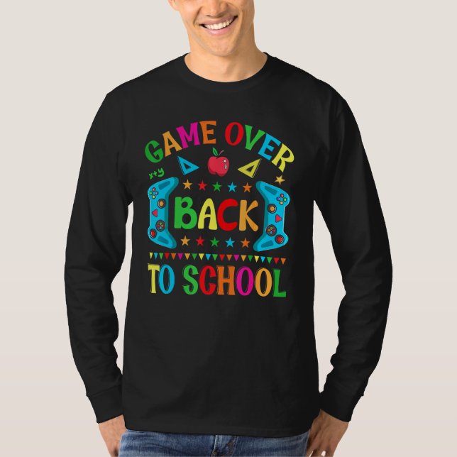 Game Over Back To School Video Game Leveled Up Boy T-Shirt (Front)