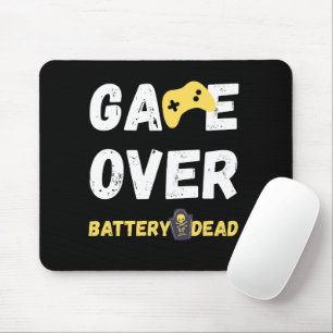 Game Over Battery Dead Funny Gamer Design Mouse Pad