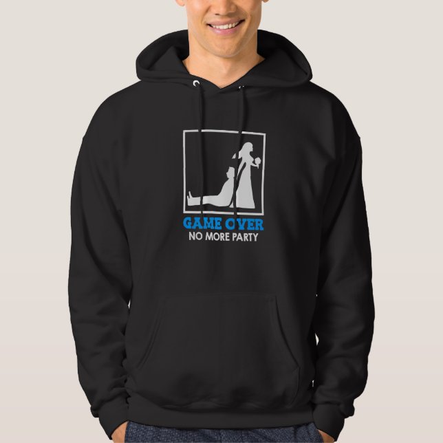 Game Over  Bride and Groom Wedding Hoodie (Front)