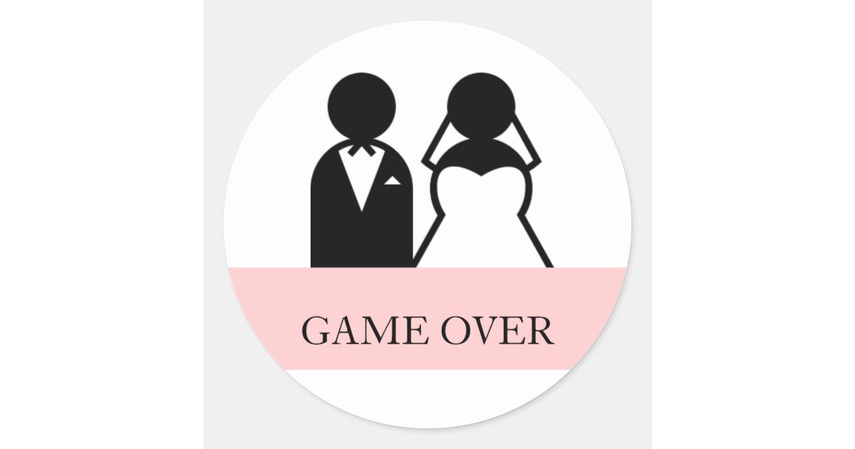 Game Over Bride Groom Clipart Wedding Stickers Zazzle Com