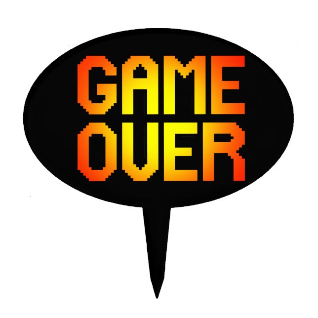 GAME OVER CAKE TOPPER (Front)
