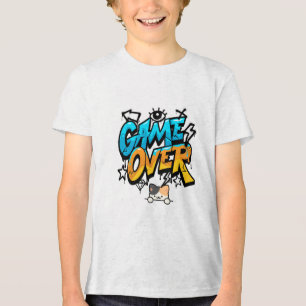 Game over & cat lovers design t-shirt Tri-Blend shirt