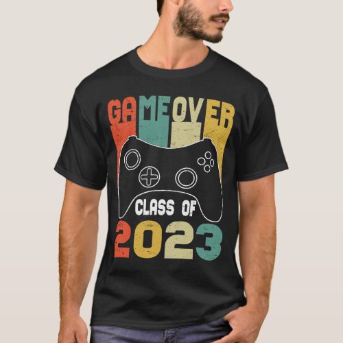 Game Over Class of 2023 Video Games Vintage Gradua T_Shirt