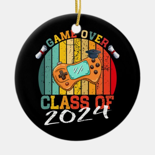 Game Over Class of 2024 Video Games Funny Ceramic Ornament