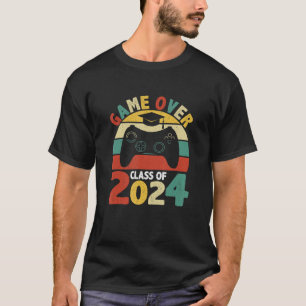 Game Over Class Of 2024 Vintage Graduation Senior  T-Shirt