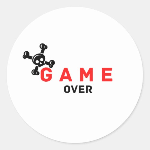 Game Over Classic Round Sticker