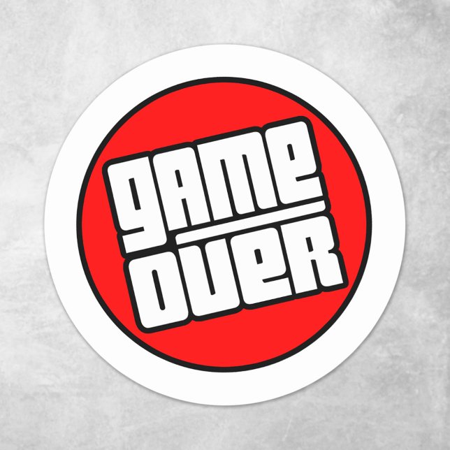 Game Over - Computer Gamer Classic Round Sticker (Creator Uploaded)