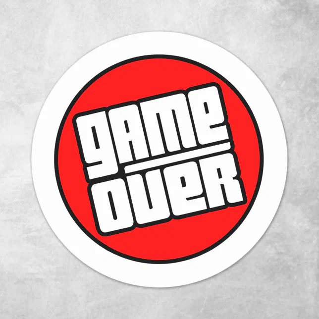 Game Over - Computer Gamer Classic Round Sticker | Zazzle