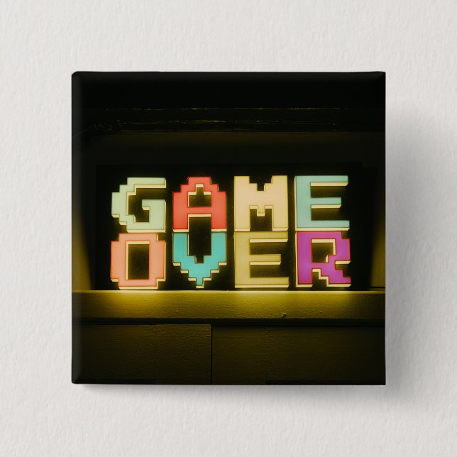 Game Over Cute Simple Pixel Art Pixel Arts Easy De Button (Front)