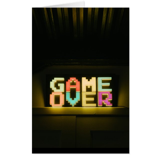 Game Over Cute Simple Pixel Art Pixel Arts Easy De Card (Front)