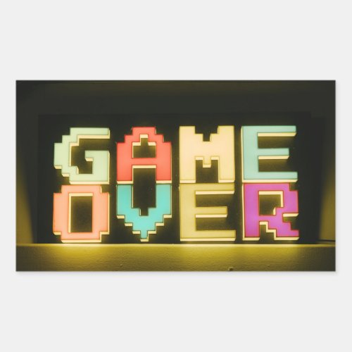 Game Over Cute Simple Pixel Art Pixel Arts Easy De Rectangular Sticker