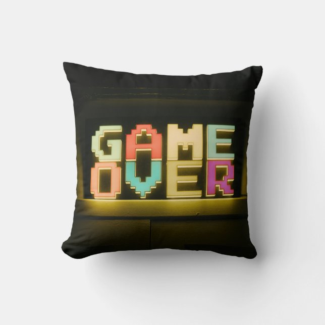 Game Over Cute Simple Pixel Art Pixel Arts Easy De Throw Pillow (Front)