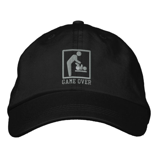 Game Over Dad Embroidered Baseball Cap (Front)