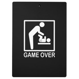 Game Over Dad Funny Pictogram Clipboard