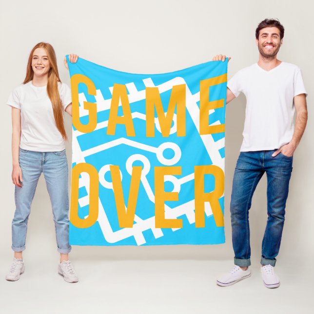 Game Over Digital Circuit Fleece Blanket (In Situ)