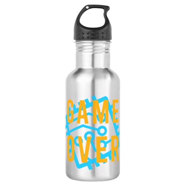 Game Over Digital Circuit Stainless Steel Water Bottle (Front)