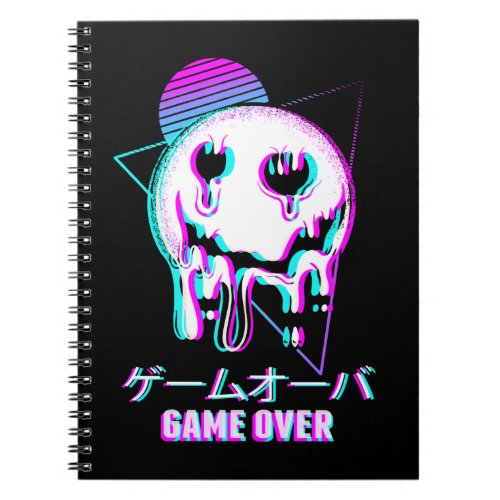 Game Over Esthetic Goth Vaporwave Sad Anime Notebook