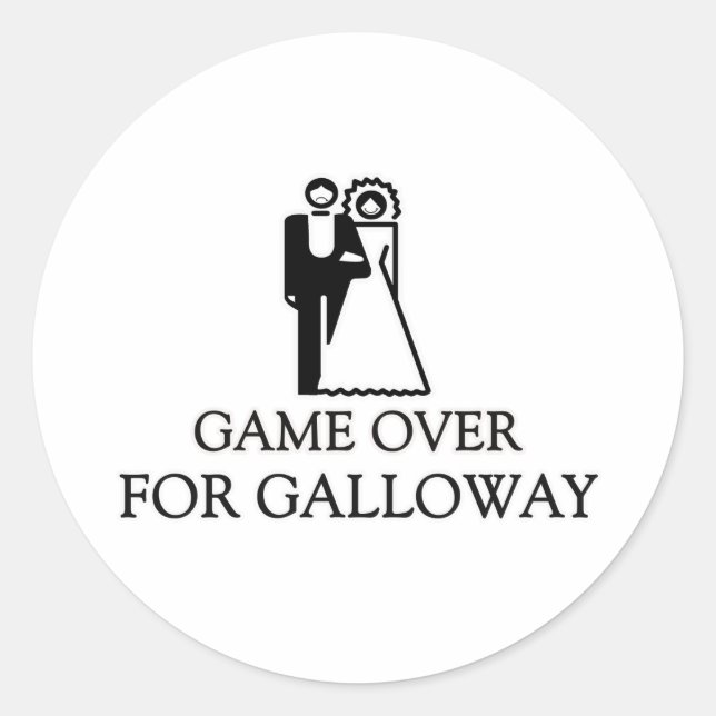 Game Over For Galloway Classic Round Sticker (Front)